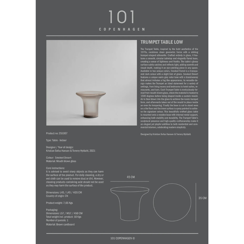 Trumpet矮桌 - 霧沙色 Trumpet Table, Low - Smoked Desert：圖片 4